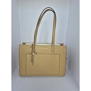 Marc Jacobs Tote Bag Large Leather Tan Shoulder Bag Gold Zip NWT $550
